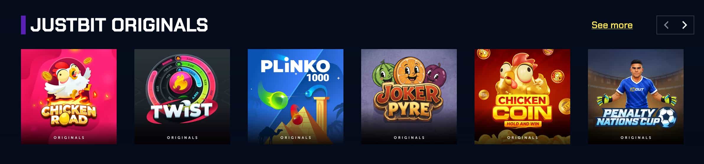 Live dealer table and sportsbook motif for the JustBit game category overview